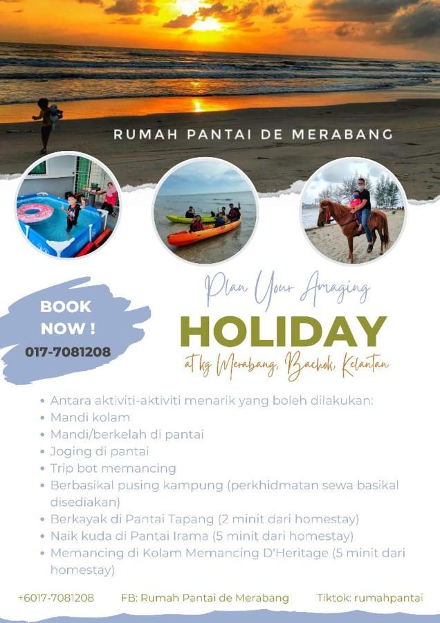 Rumah Pantai De Merabang Bachok Esterno foto